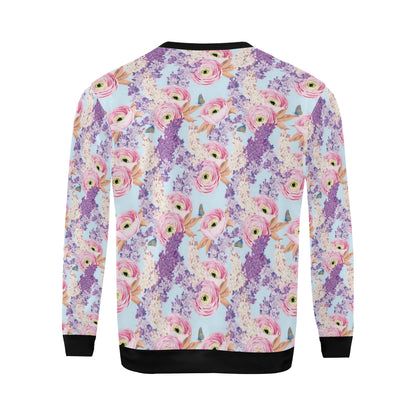 Lilac Pattern Print Design LI03 Men Long Sleeve Sweatshirt