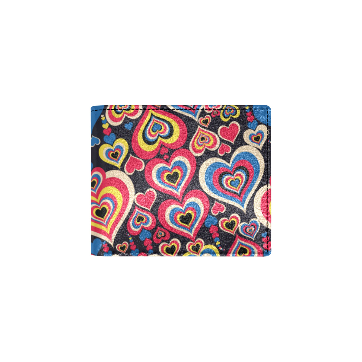 Heart Pattern Print Design HE08 Men's ID Card Wallet