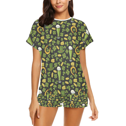 St Patricks Day Print Design LKS307 Women's Short Pajama Set