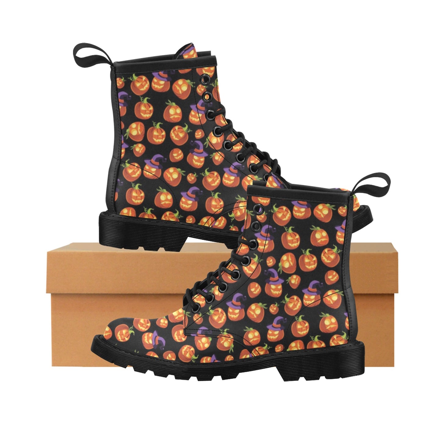 Witch Pumpkin Halloween Print LKS302 Women's Boots