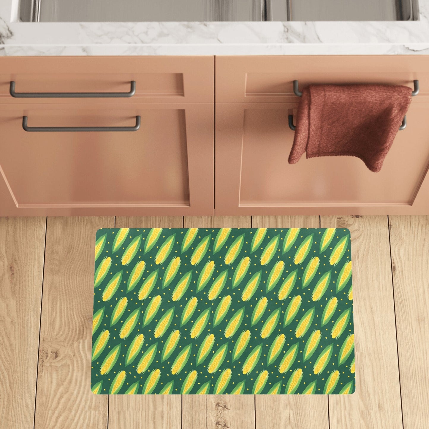 Corn Pattern Print Design 03 Kitchen Mat