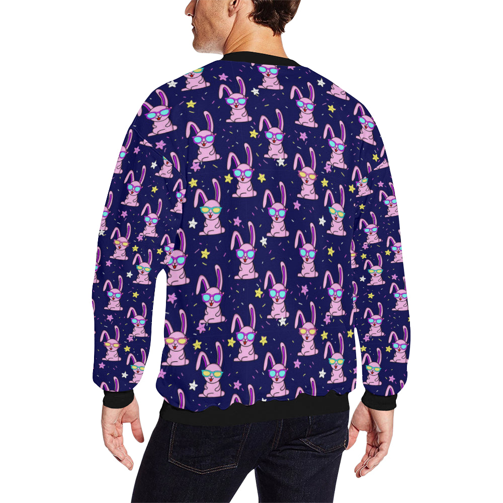 Rabbit Baby Pattern Print Design RB015 Men Long Sleeve Sweatshirt