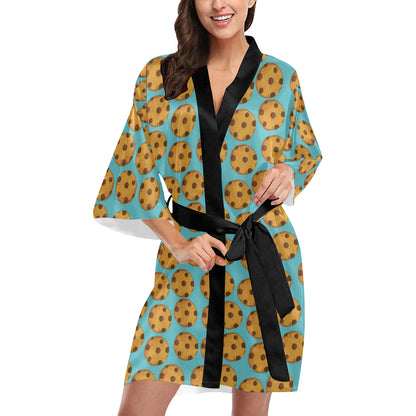 Cookie Pattern Print Design 01 Women's Short Kimono