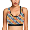 Nautical Pattern Design Themed Print Sports Bra