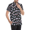 Paisley Pink Design Mandala Print Men's Short Sleeve Button Up Shirt