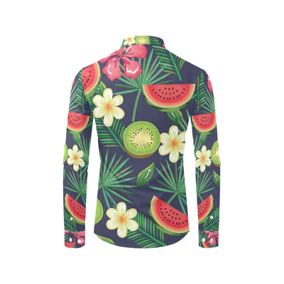 Tropical Fruits Pattern Print Design TF05 Men's Long Sleeve Shirt