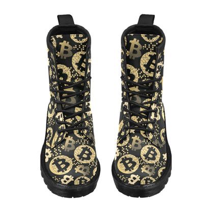 Bitcoin Pattern Print Design DO06 Women's Boots