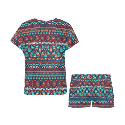 Suzani Print Design LKS302 Women's Short Pajama Set