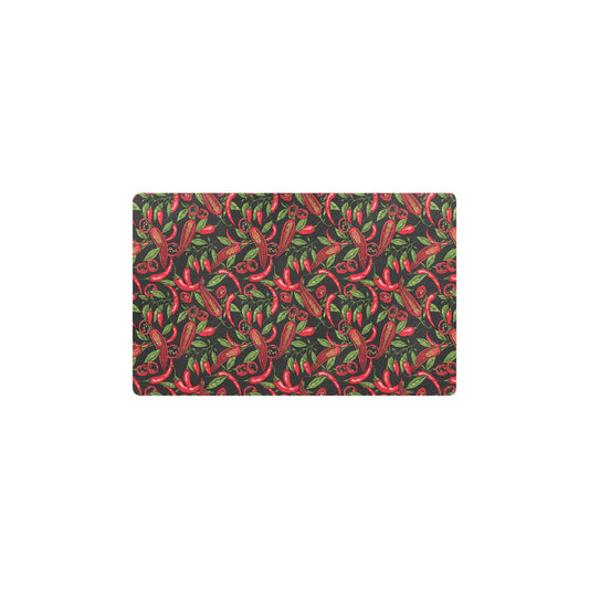 Chilli Pepper Pattern Print Design 02 Kitchen Mat