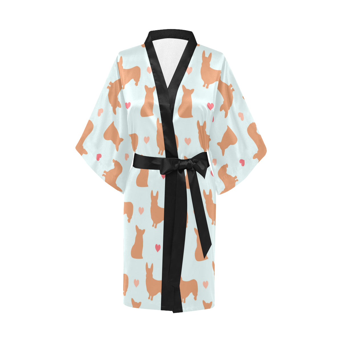 Pembroke Welsh Corgis Pattern Print Design A01 Women's Short Kimono