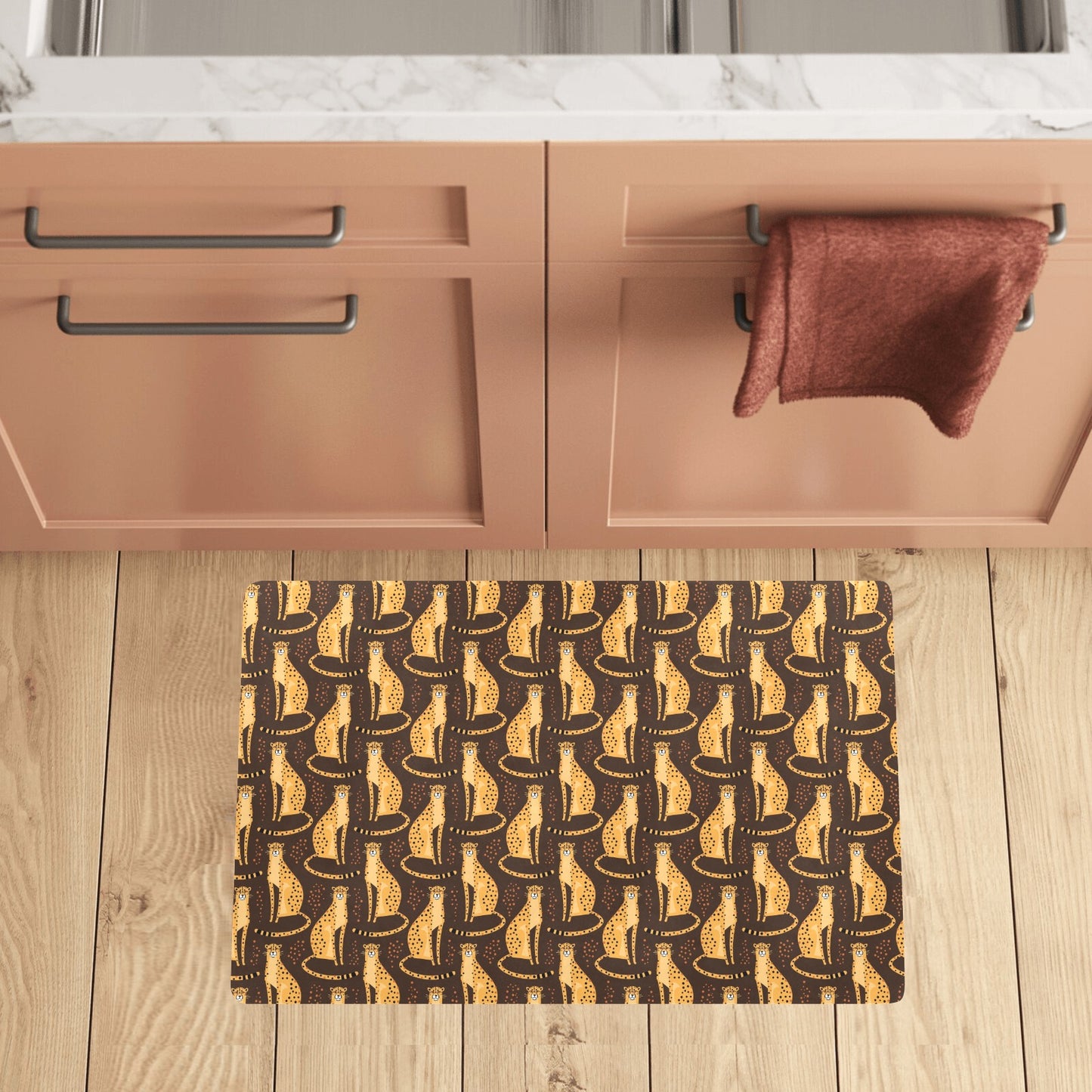 Cheetah Pattern Print Design 03 Kitchen Mat