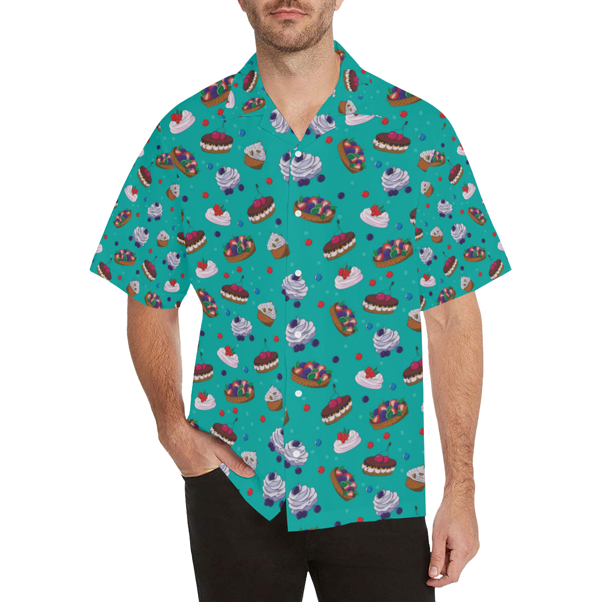 Cake Pattern Print Design 07 Men's Hawaiian Shirt