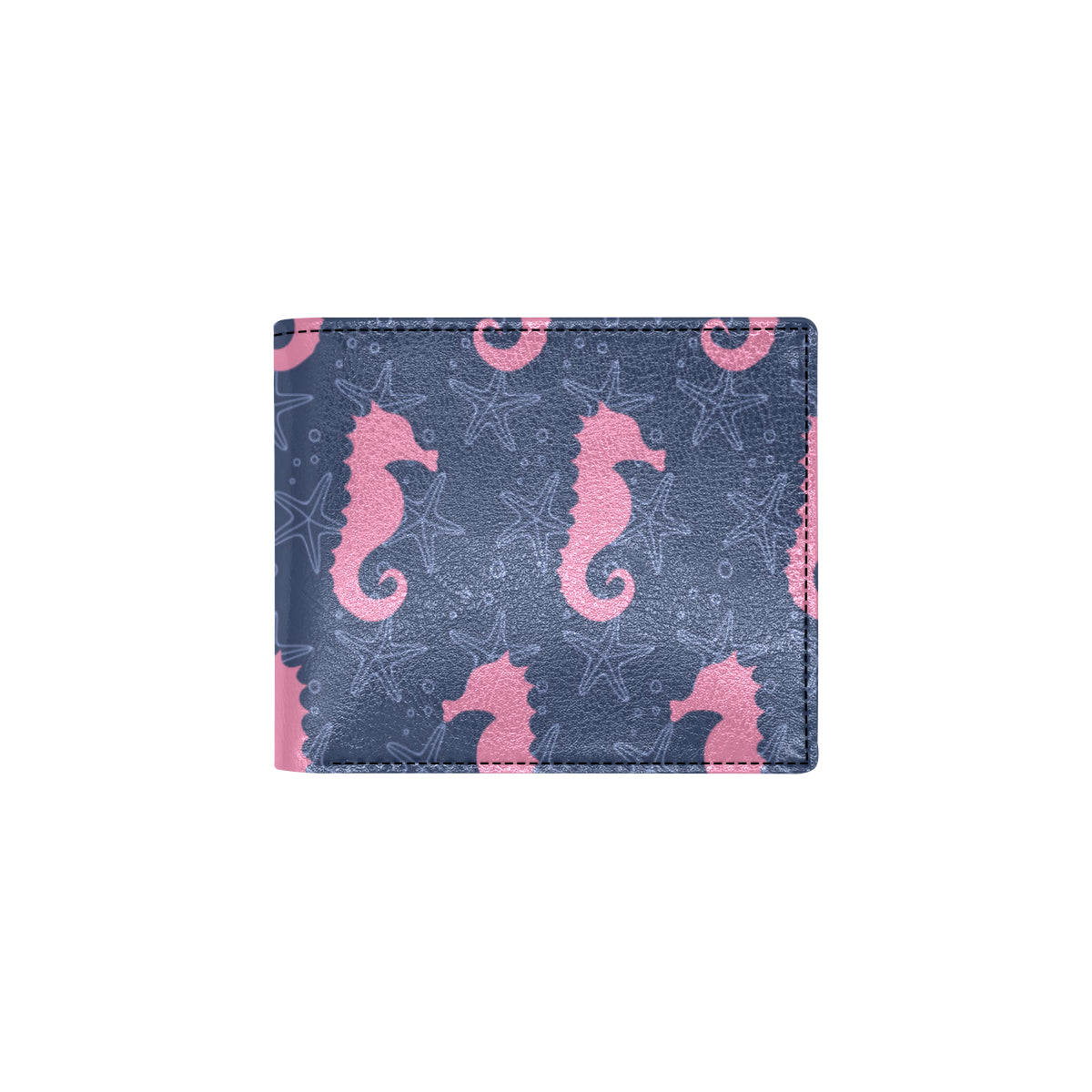SeaHorse Pink Pattern Print Design 02 Men's ID Card Wallet