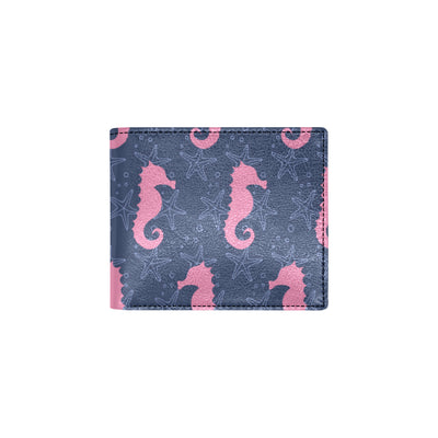 SeaHorse Pink Pattern Print Design 02 Men's ID Card Wallet