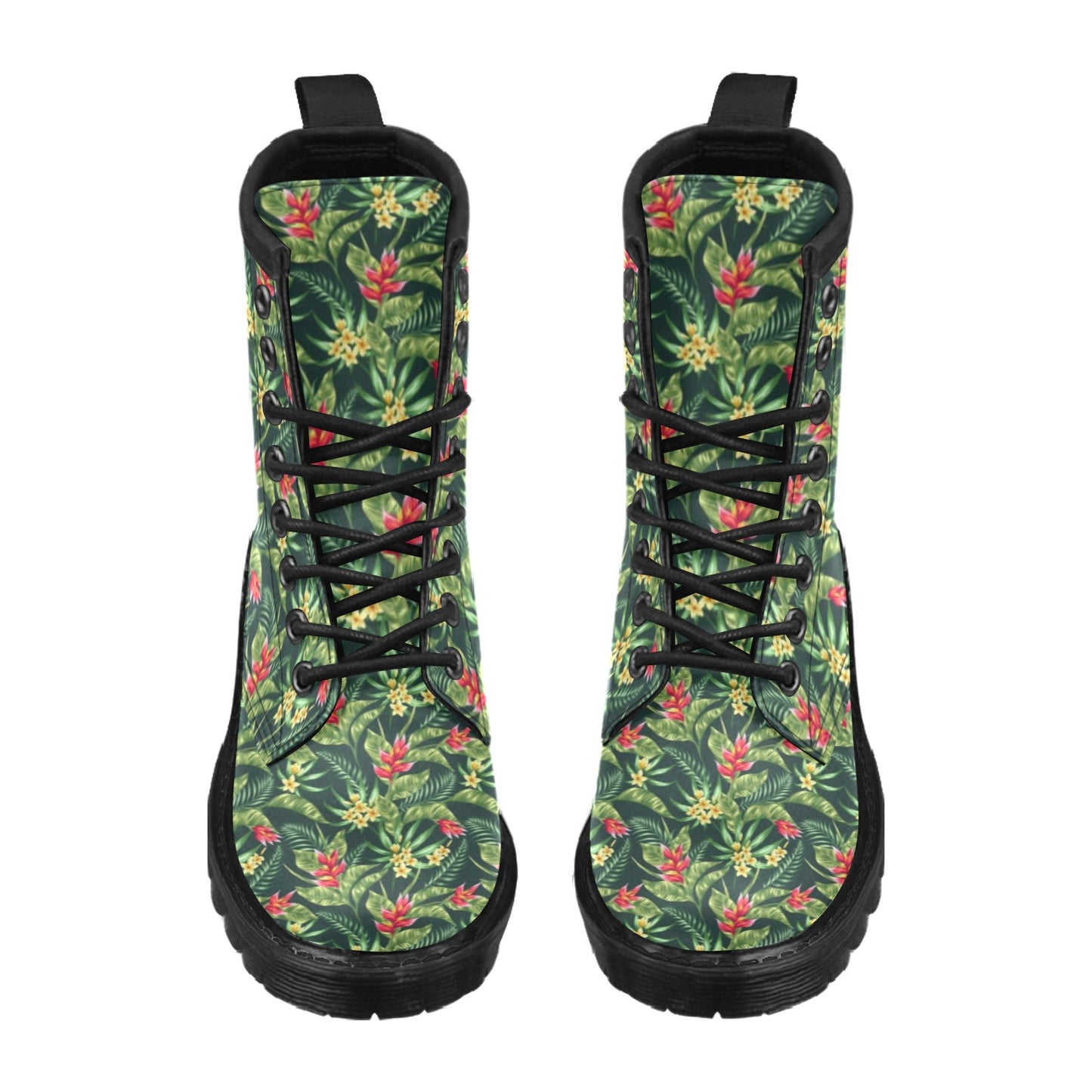 Tropical Folower Red Heliconia Print Women's Boots