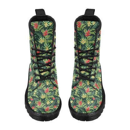 Tropical Folower Red Heliconia Print Women's Boots