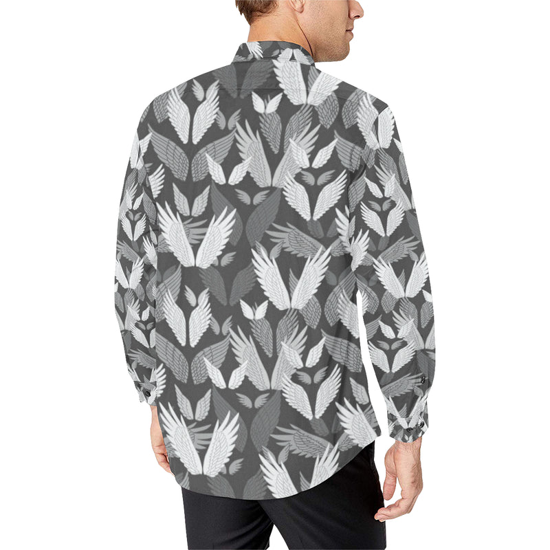 Angel Wings Pattern Design Themed Print Men's Long Sleeve Shirt