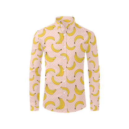 Banana Pattern Print Design BA06 Men's Long Sleeve Shirt