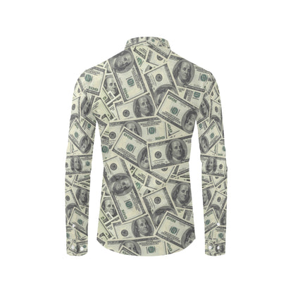 Dollar Pattern Print Design DO02 Men's Long Sleeve Shirt