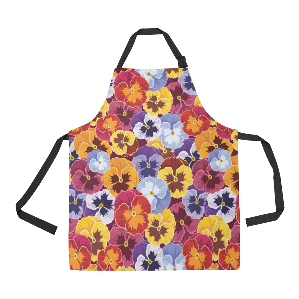 Pansy Pattern Print Design PS01 Apron with Pocket