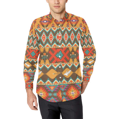 Native Pattern Print Design A01 Men's Long Sleeve Shirt