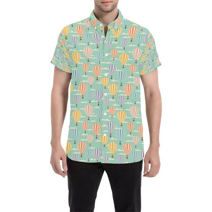 Ballon Pattern Print Design 01 Men's Short Sleeve Button Up Shirt