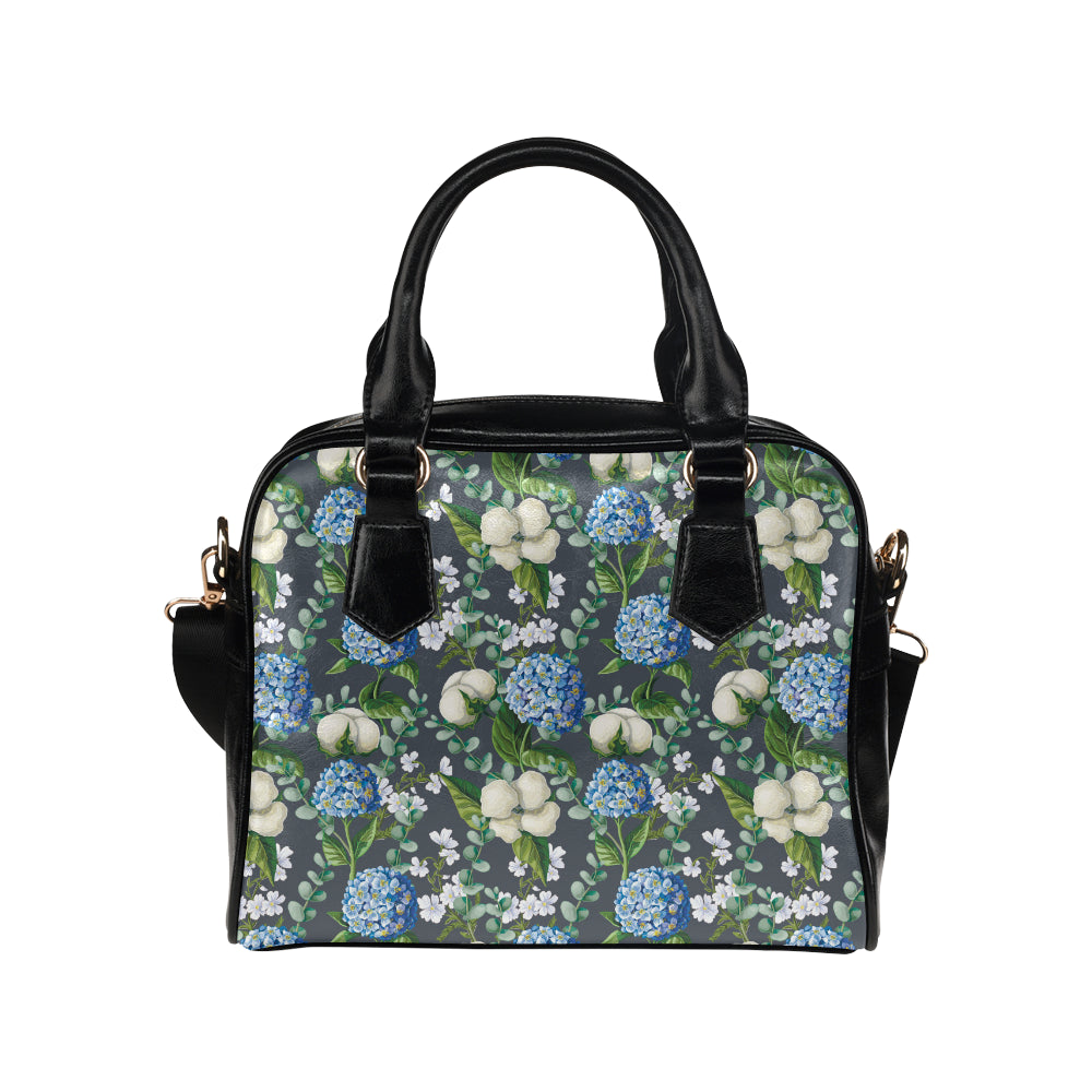 Hydrangea Pattern Print Design 02 Shoulder Handbag