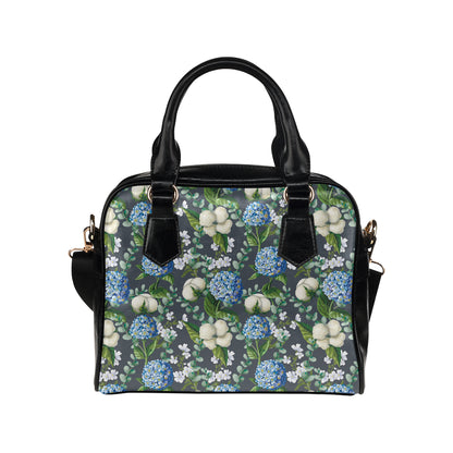 Hydrangea Pattern Print Design 02 Shoulder Handbag