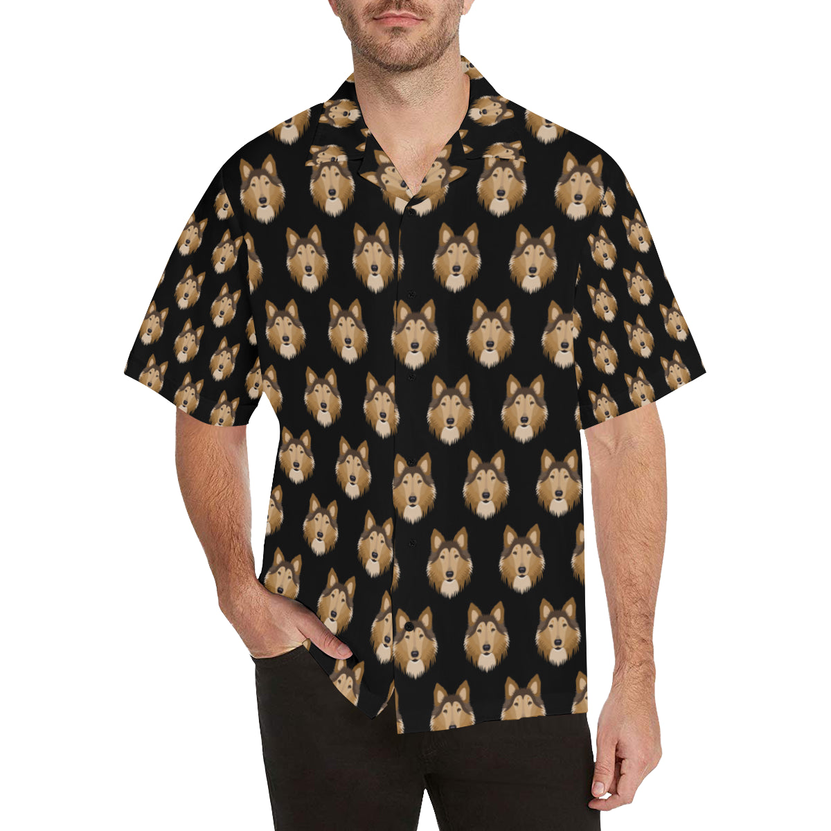 Collies Pattern Print Design 01 Men's Hawaiian Shirt