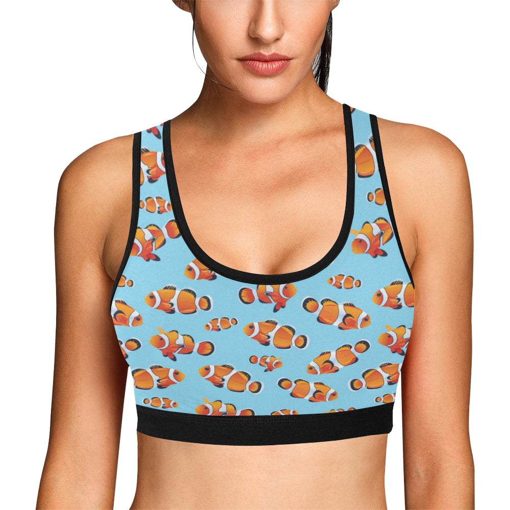 Clownfish Pattern Print Design 01 Sports Bra