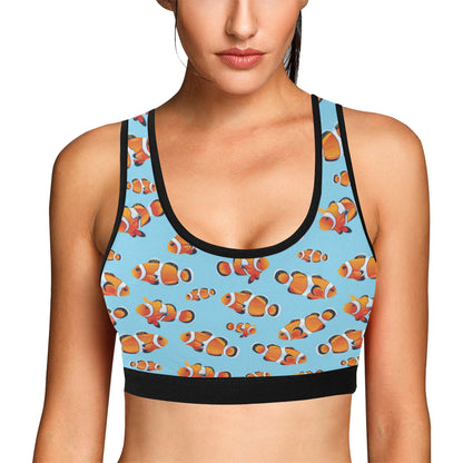 Clownfish Pattern Print Design 01 Sports Bra