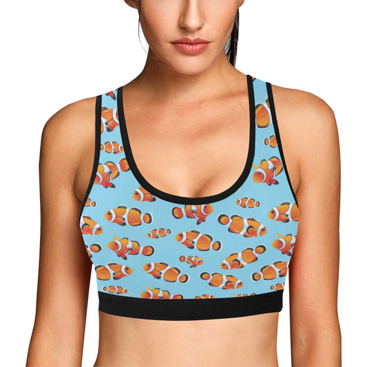 Clownfish Pattern Print Design 01 Sports Bra