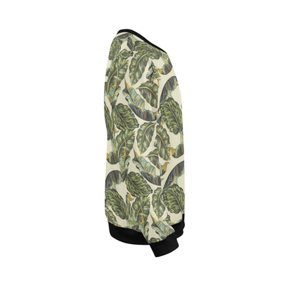 Banana Leaf Pattern Print Design BL08 Men Long Sleeve Sweatshirt