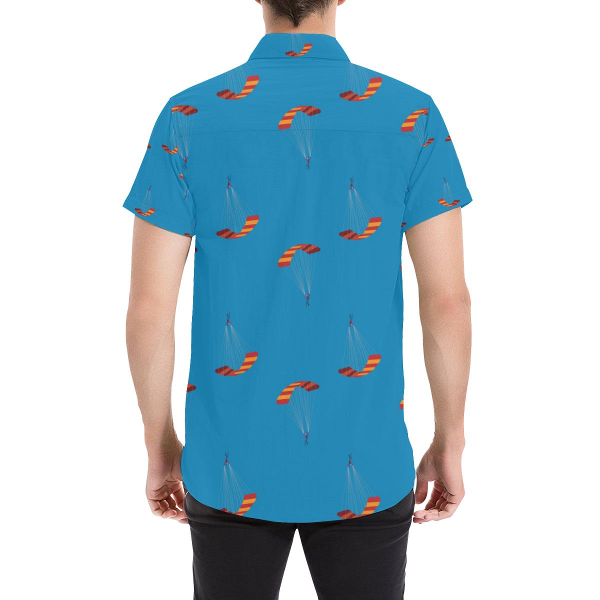 Paratrooper Pattern Print Design A01 Men's Short Sleeve Button Up Shirt