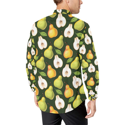 Pear Pattern Print Design PE06 Men's Long Sleeve Shirt