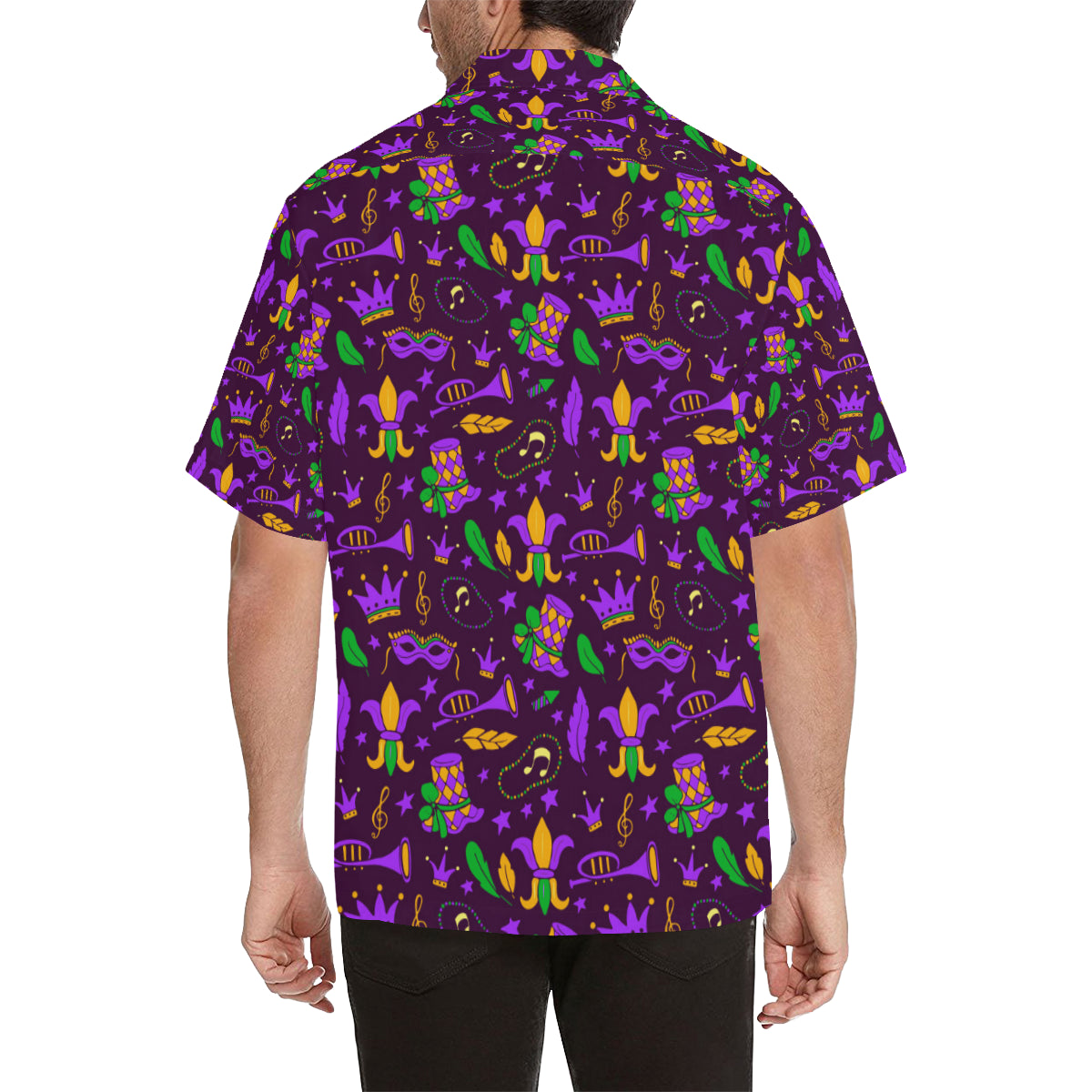 Mardi Gras Pattern Print Design 08 Men's Hawaiian Shirt