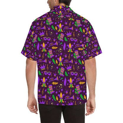 Mardi Gras Pattern Print Design 08 Men's Hawaiian Shirt