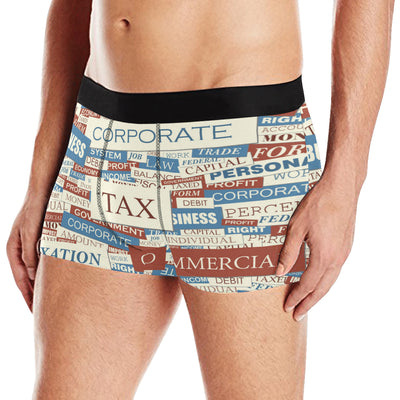 Accounting Financial Pattern Print Design 01 Men's Boxer Briefs