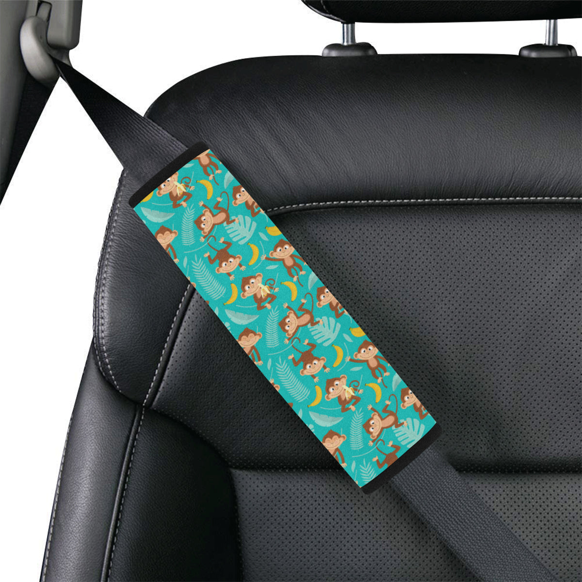 Monkey Happy Design Themed Print Car Seat Belt Cover