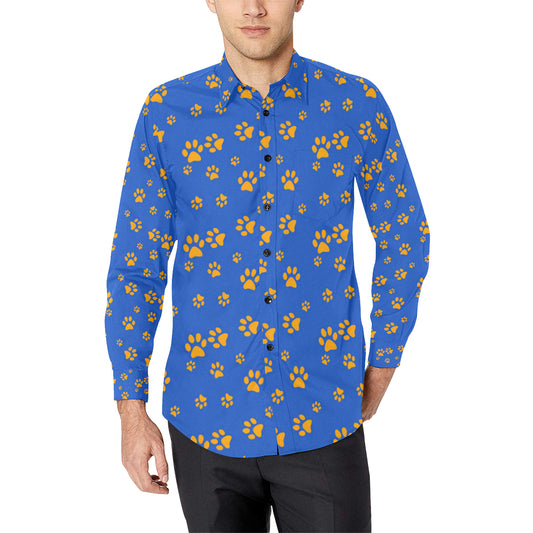 Paw Pattern Print Design A03 Men's Long Sleeve Shirt