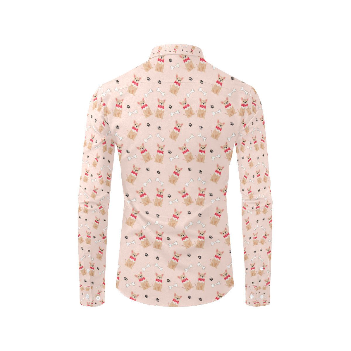 Chihuahua Pattern Print Design 04 Men's Long Sleeve Shirt