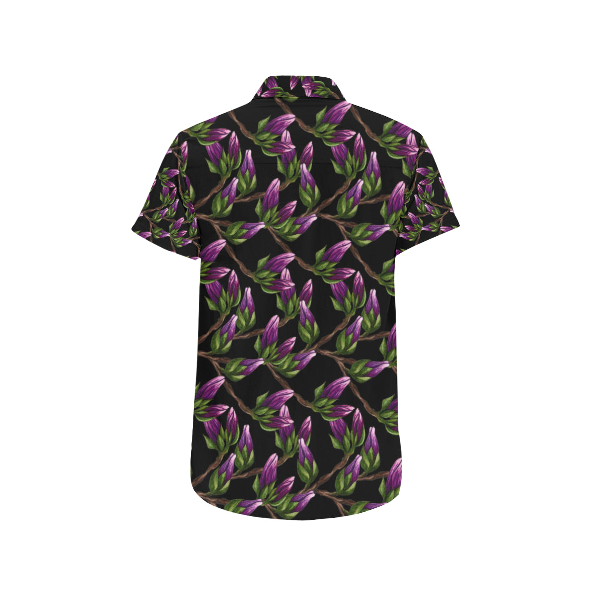 Magnolia Pattern Print Design MAG010 Men's Short Sleeve Button Up Shirt