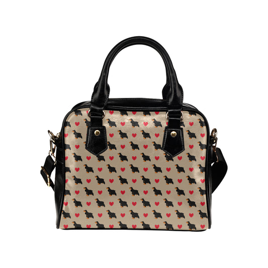 Cocker Pattern Print Design 02 Shoulder Handbag