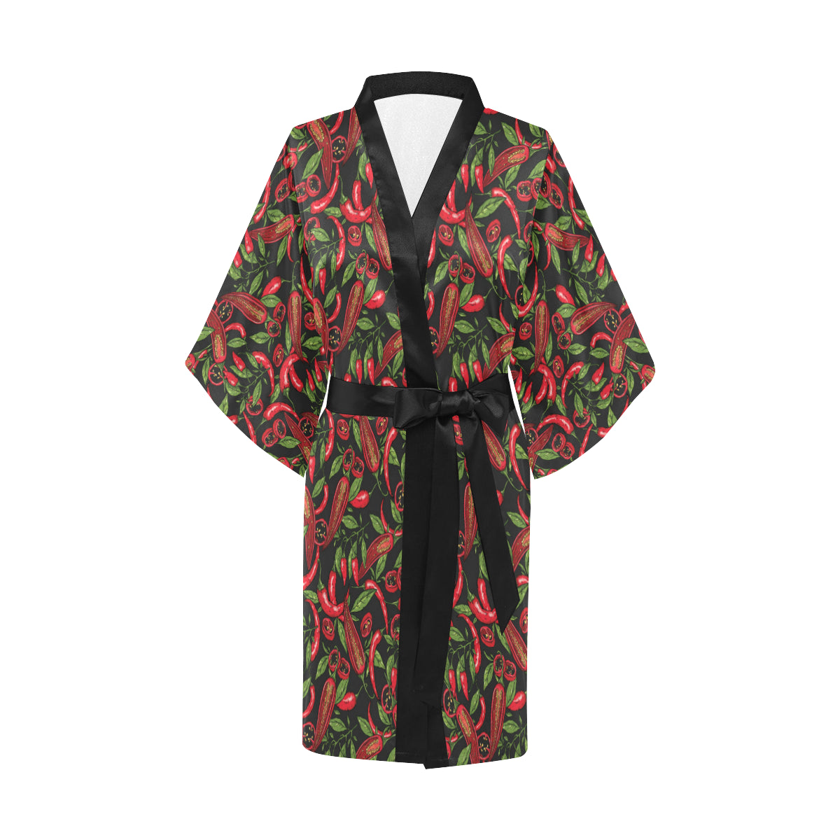 Chilli Pepper Pattern Print Design 02 Women's Short Kimono