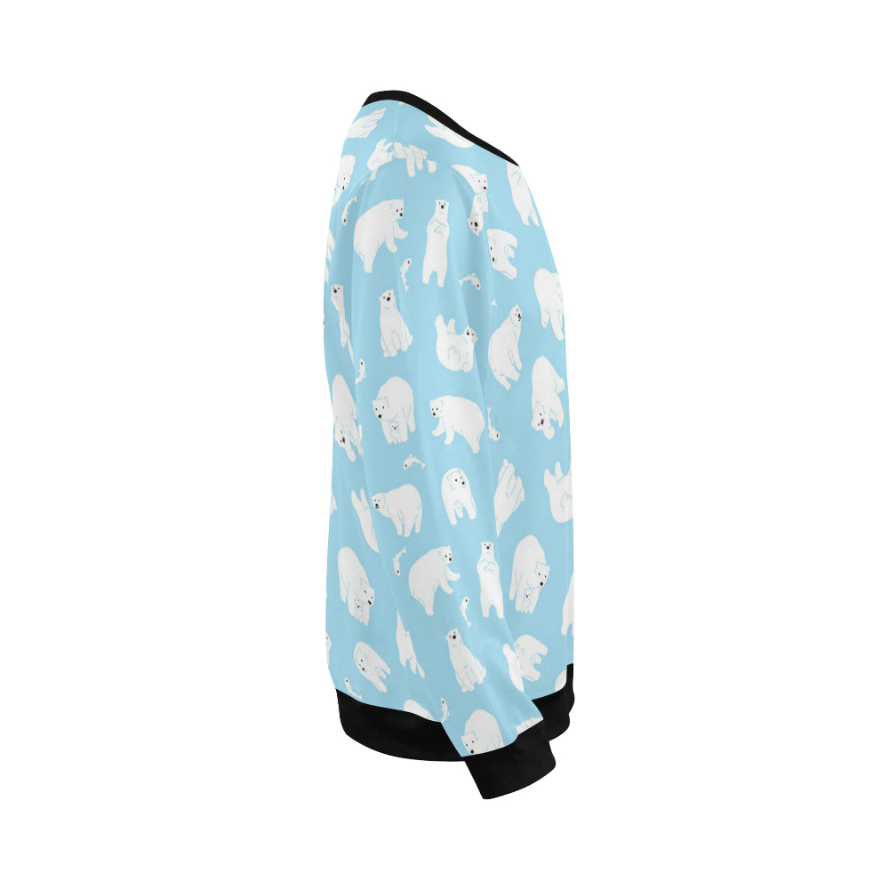 Polar Bear Pattern Print Design PB01 Men Long Sleeve Sweatshirt