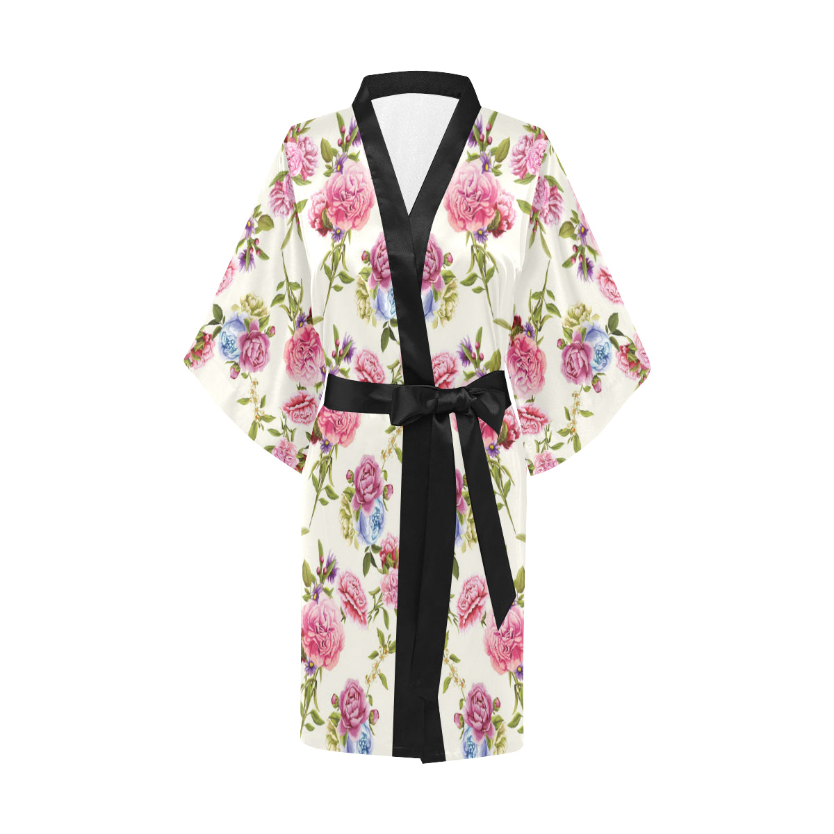 Carnations Pattern Print Design CN02 Women Kimono Robe