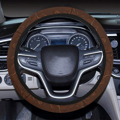 Chocolate Pattern Print Design 01 Steering Wheel Cover with Elastic Edge