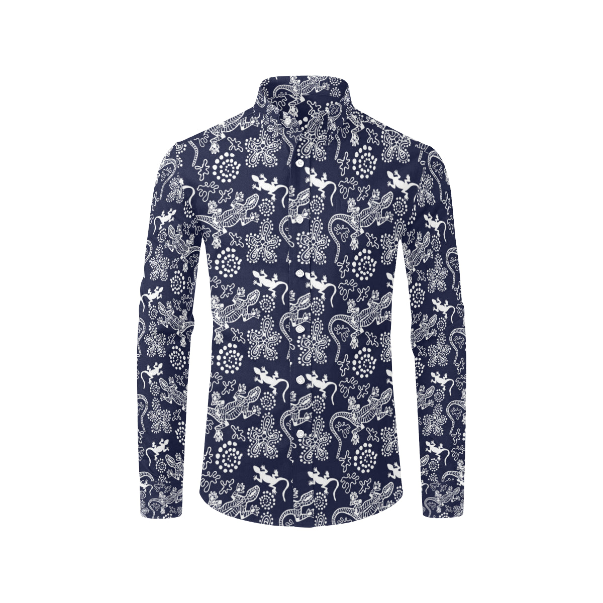 lizard Pattern Print Design 03 Men's Long Sleeve Shirt