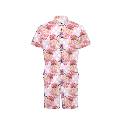 Bird Of Paradise Pattern Print Design BOP011 Men's Romper