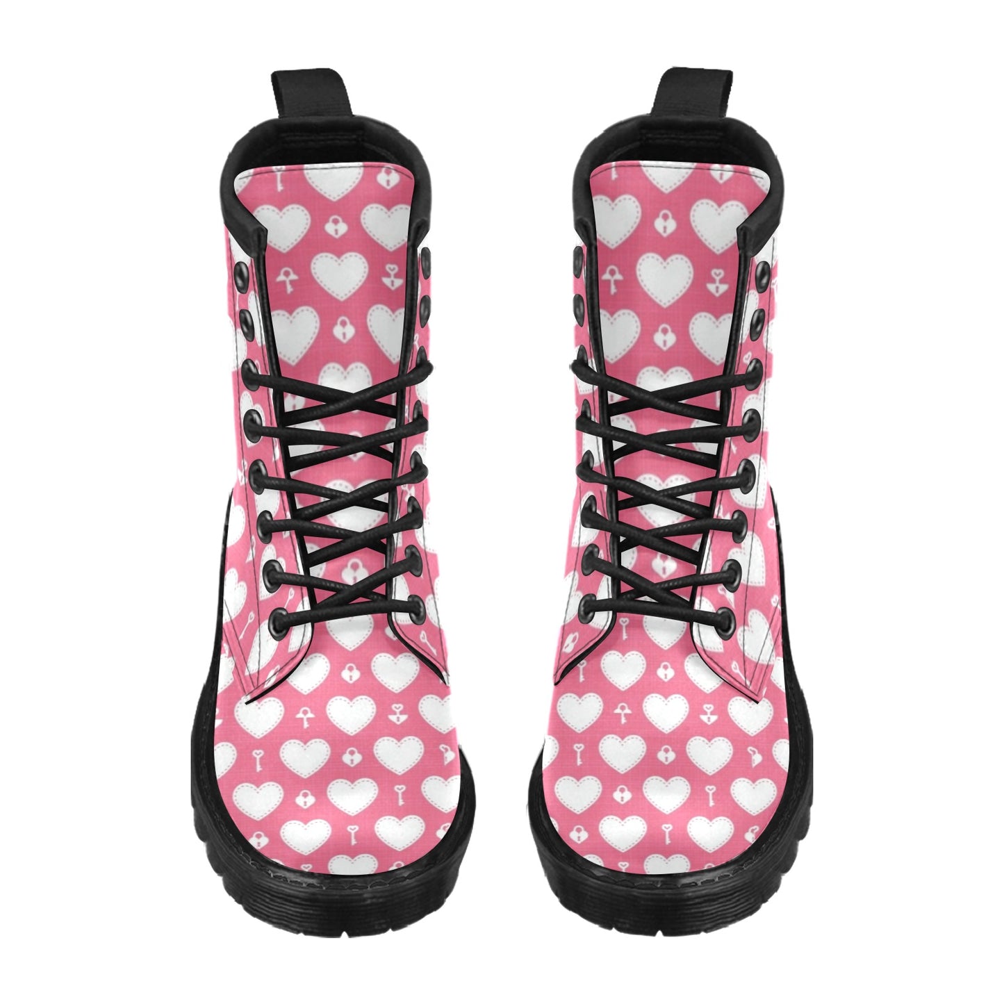 Heart Key Pattern Print Design HE09 Women's Boots